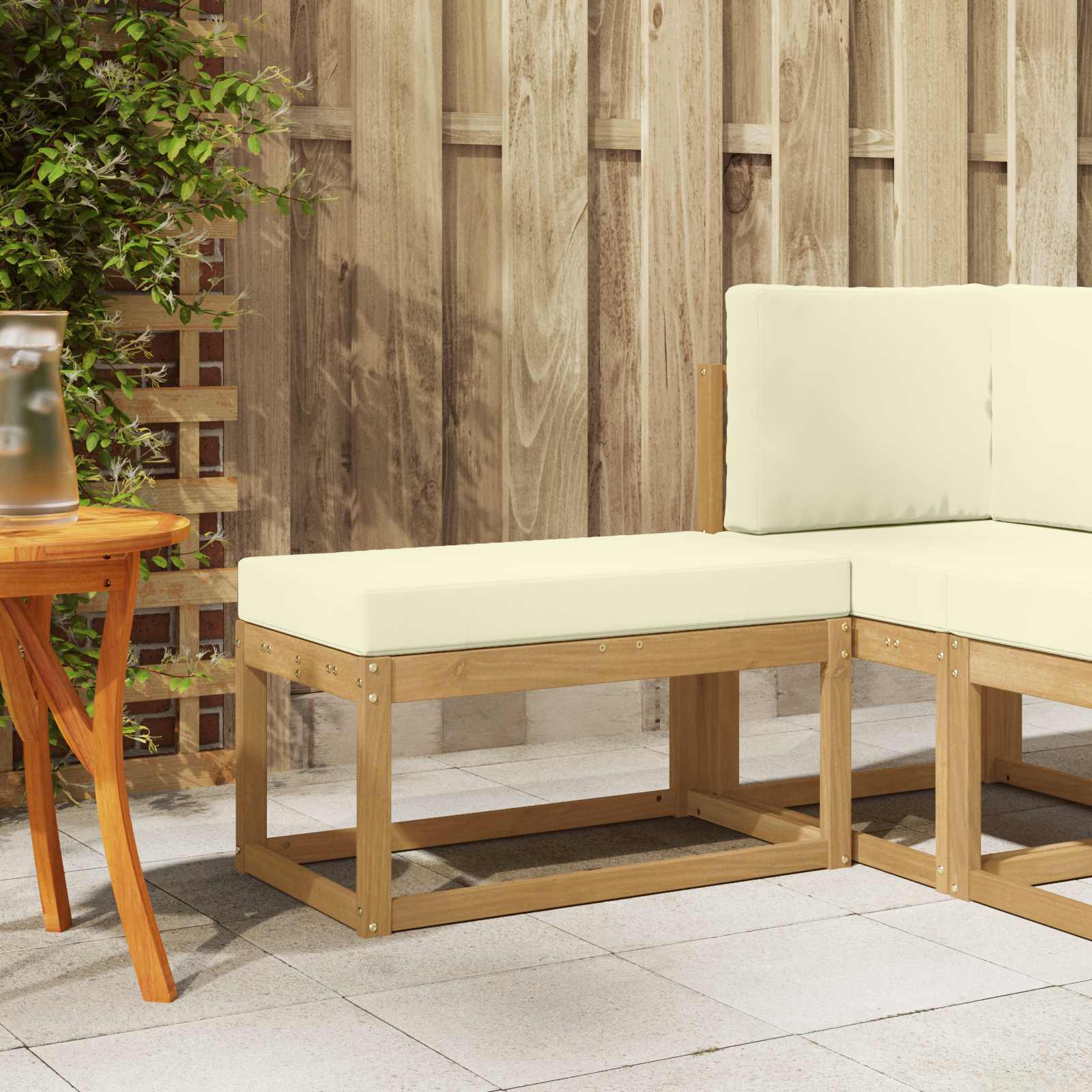vidaXL Stoelbank Naturel 43 x 43 x 37 cm Massief Acaciahout