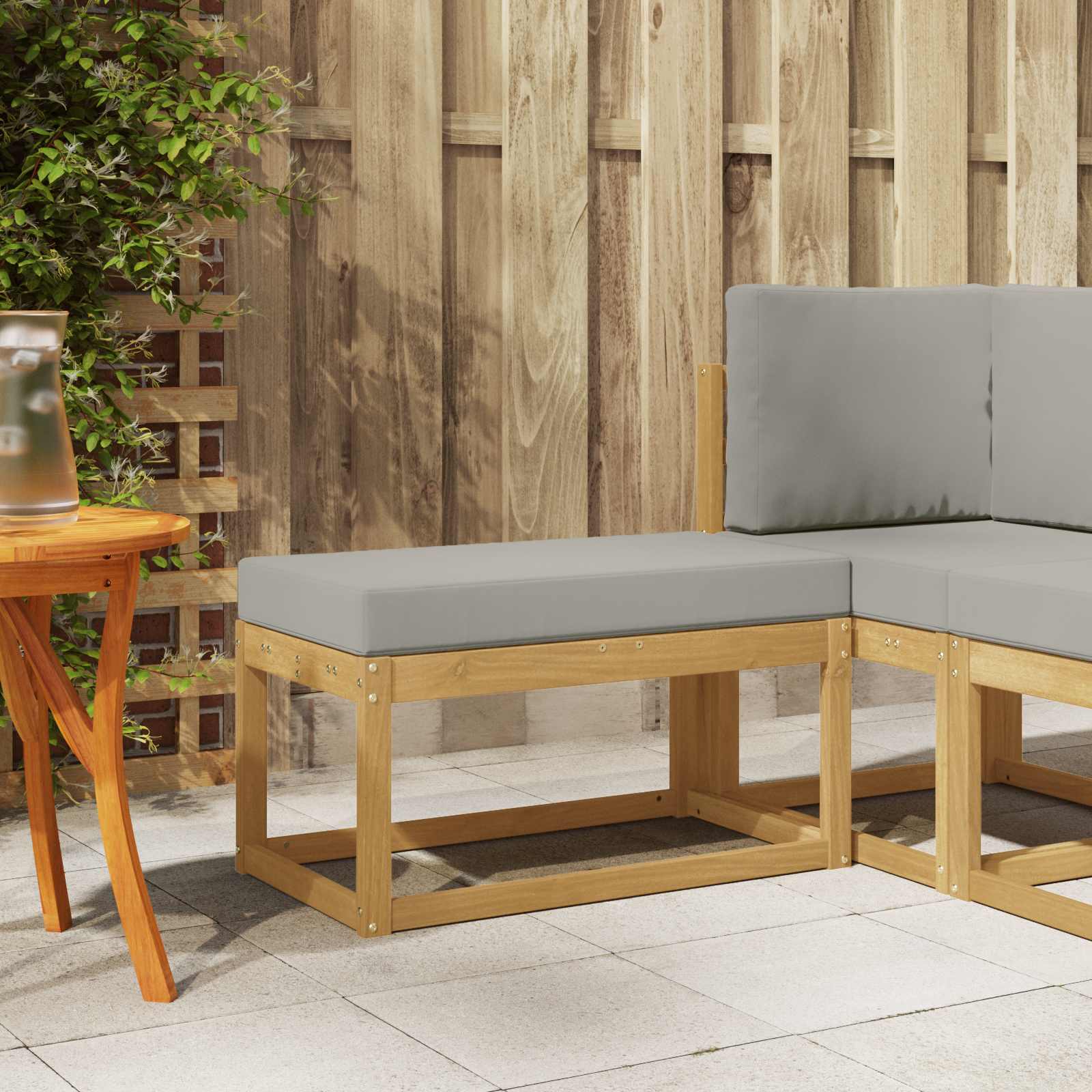 vidaXL Stoelbank Naturel 43 x 43 x 37 cm Massief Acaciahout
