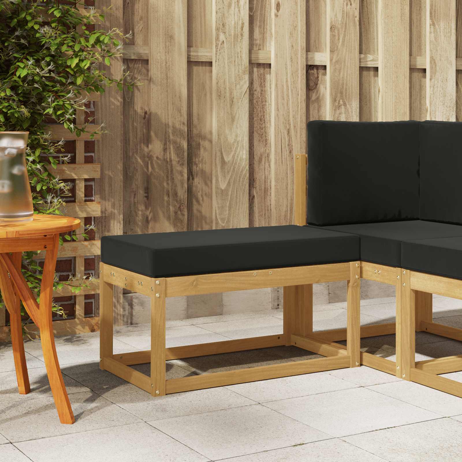 vidaXL Stoelbank Naturel 43 x 43 x 37 cm Massief Acaciahout