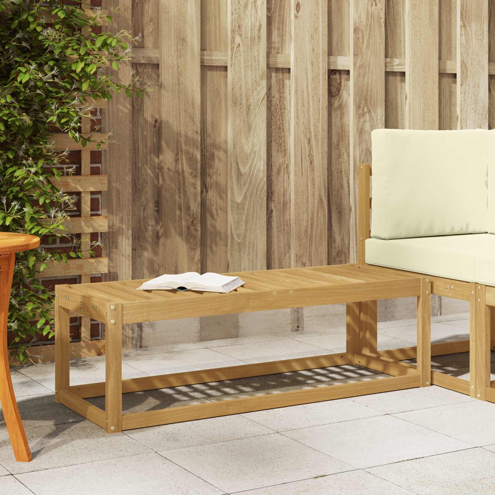 vidaXL Stoelbank Naturel 43 x 43 x 37 cm Massief Acaciahout