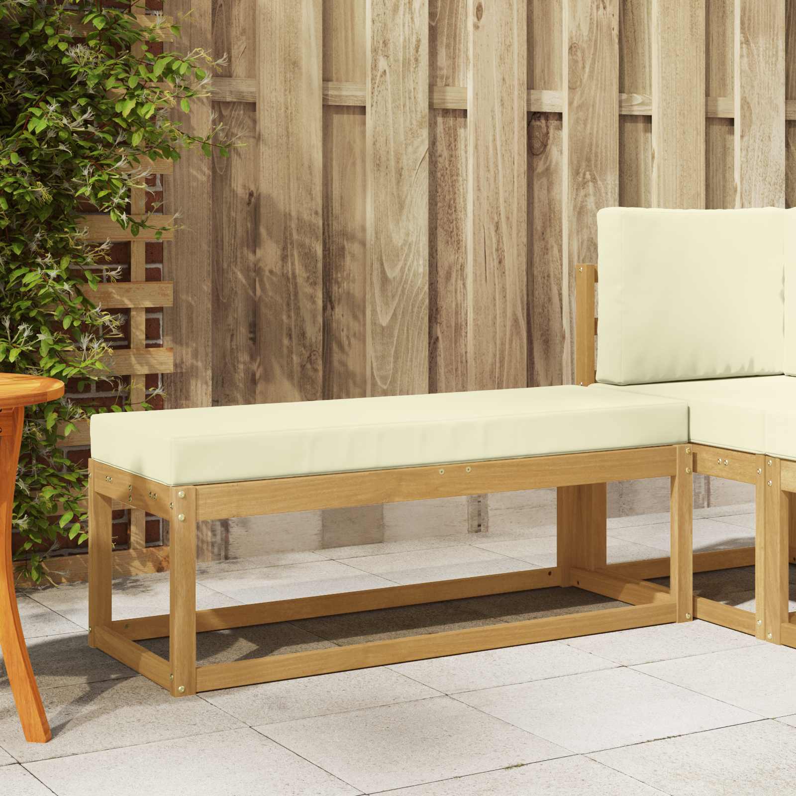 vidaXL Stoelbank Naturel 43 x 43 x 37 cm Massief Acaciahout