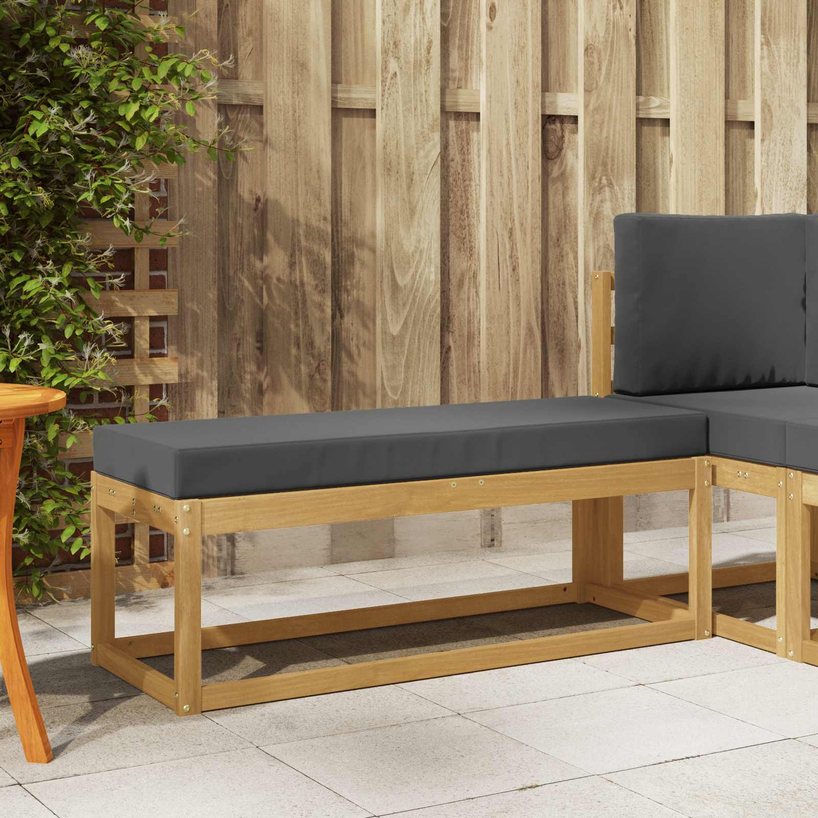vidaXL Stoelbank Naturel 43 x 43 x 37 cm Massief Acaciahout
