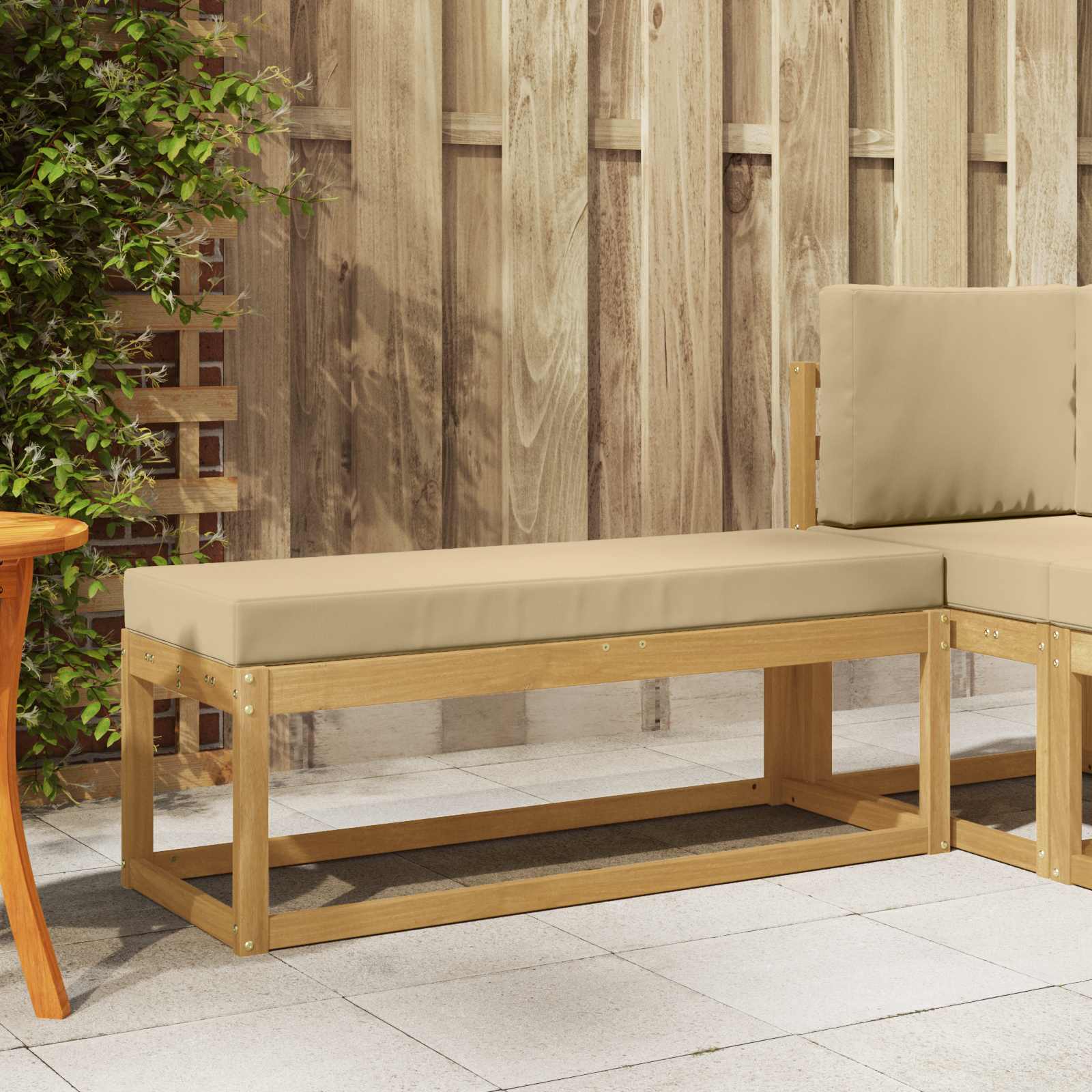 vidaXL Stoelbank Naturel 43 x 43 x 37 cm Massief Acaciahout