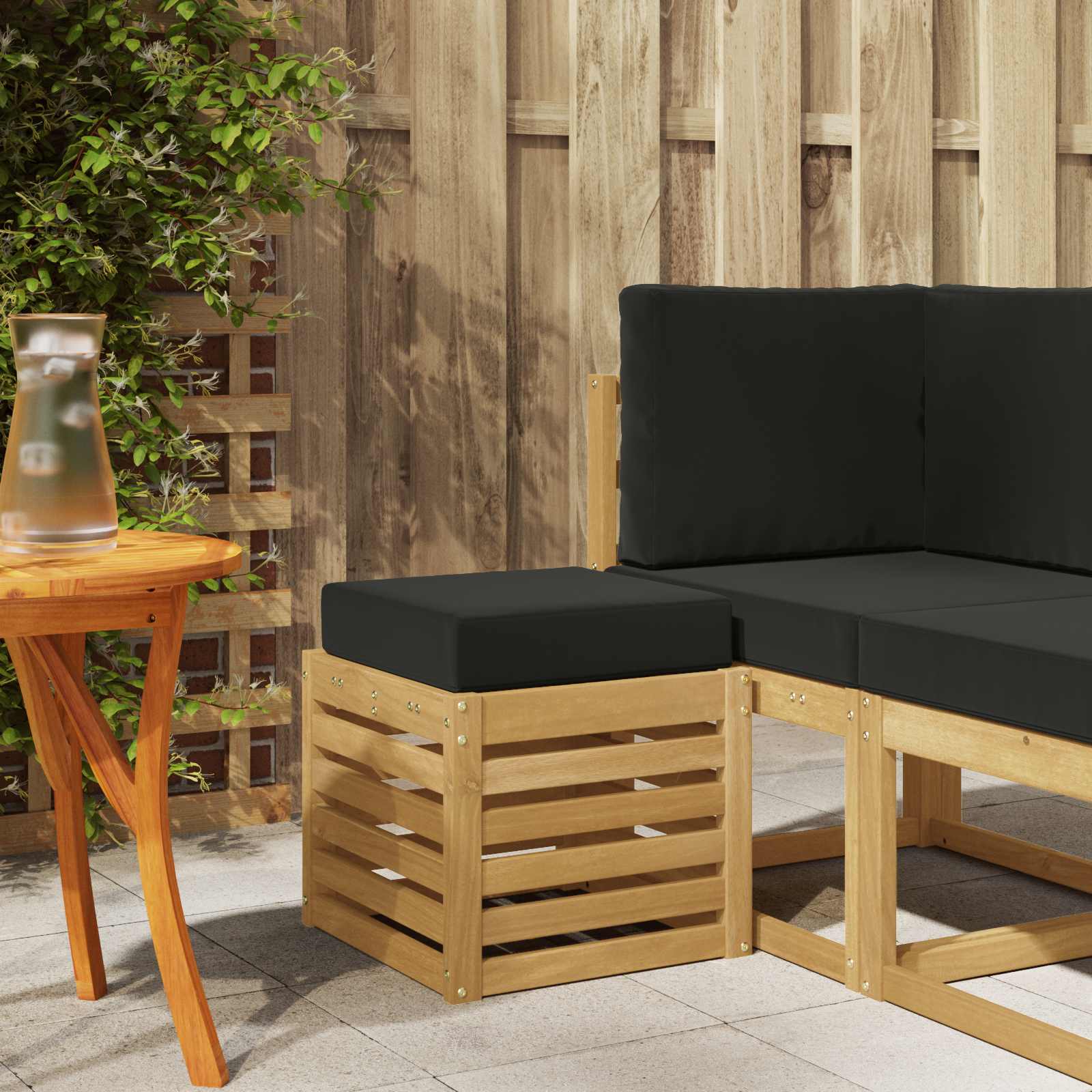 vidaXL Stoelbank Naturel 43 x 43 x 37 cm Massief Acaciahout