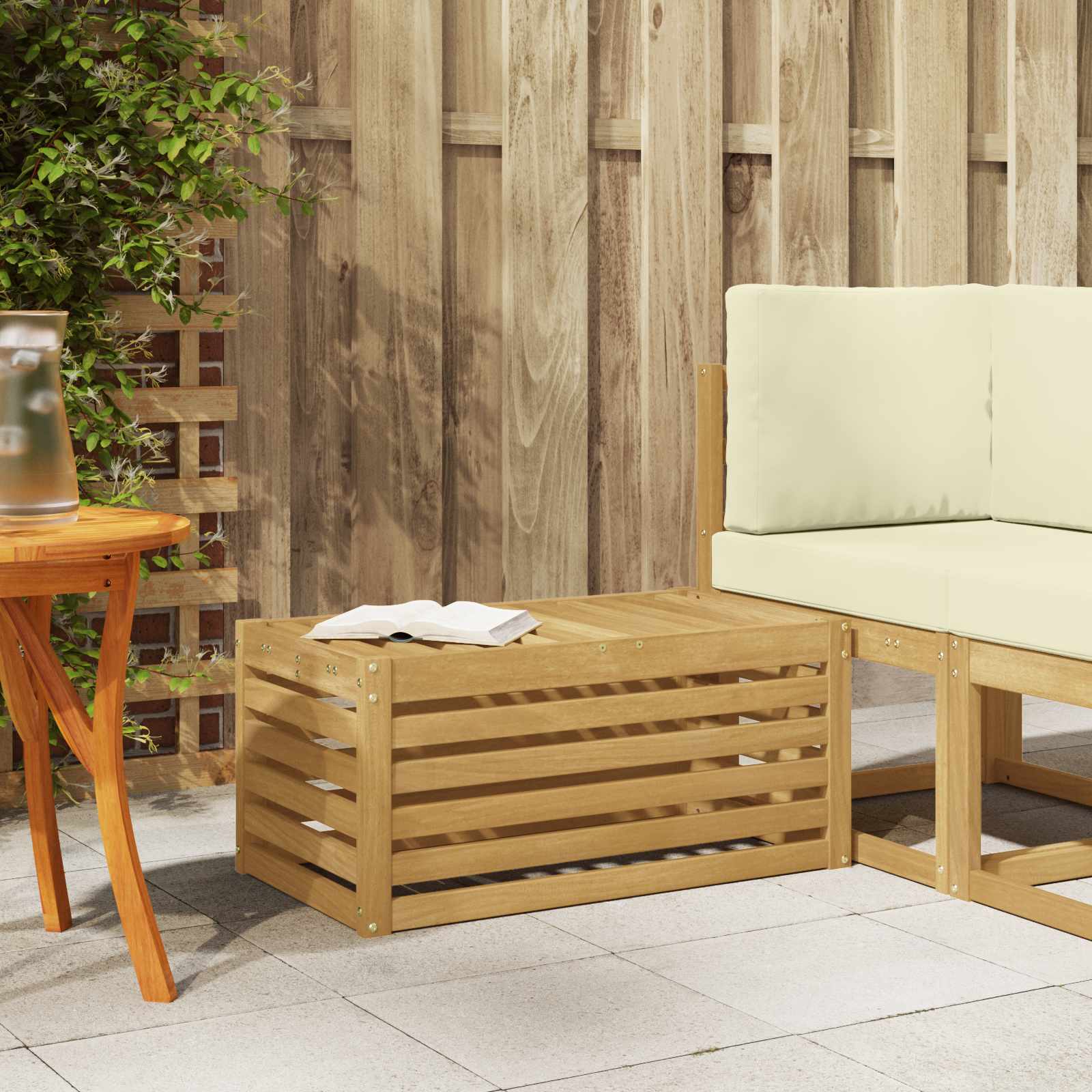 vidaXL Stoelbank Naturel 43 x 43 x 37 cm Massief Acaciahout