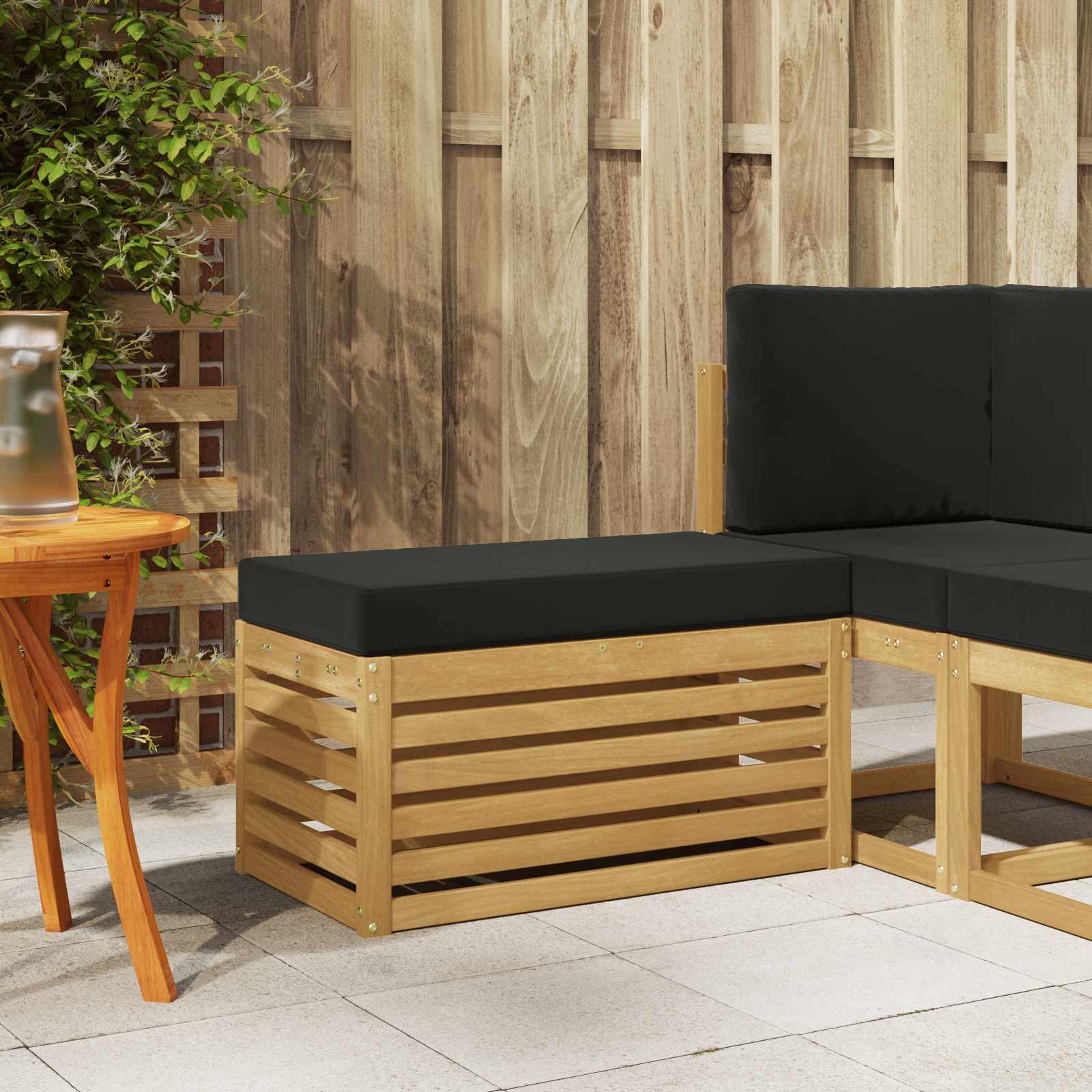 vidaXL Stoelbank Naturel 43 x 43 x 37 cm Massief Acaciahout