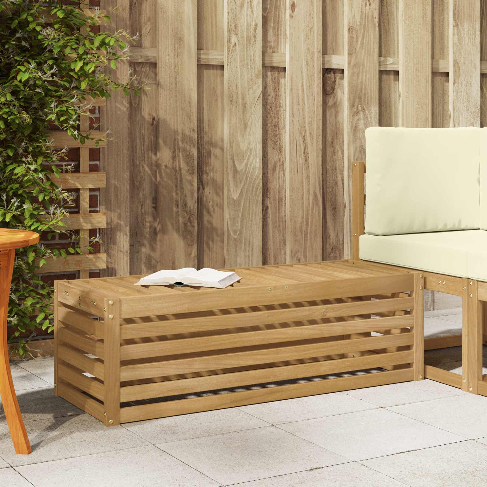 vidaXL Stoelbank Naturel 43 x 43 x 37 cm Massief Acaciahout