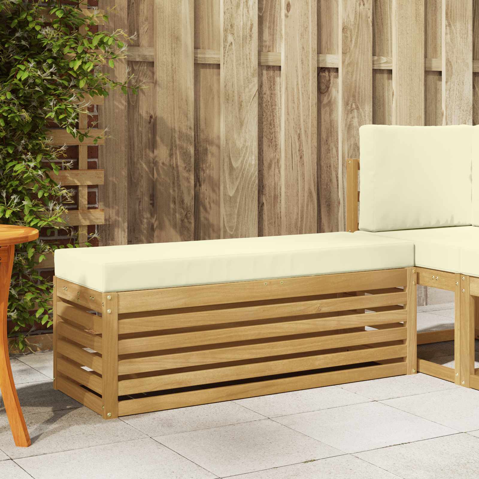 vidaXL Stoelbank Naturel 43 x 43 x 37 cm Massief Acaciahout