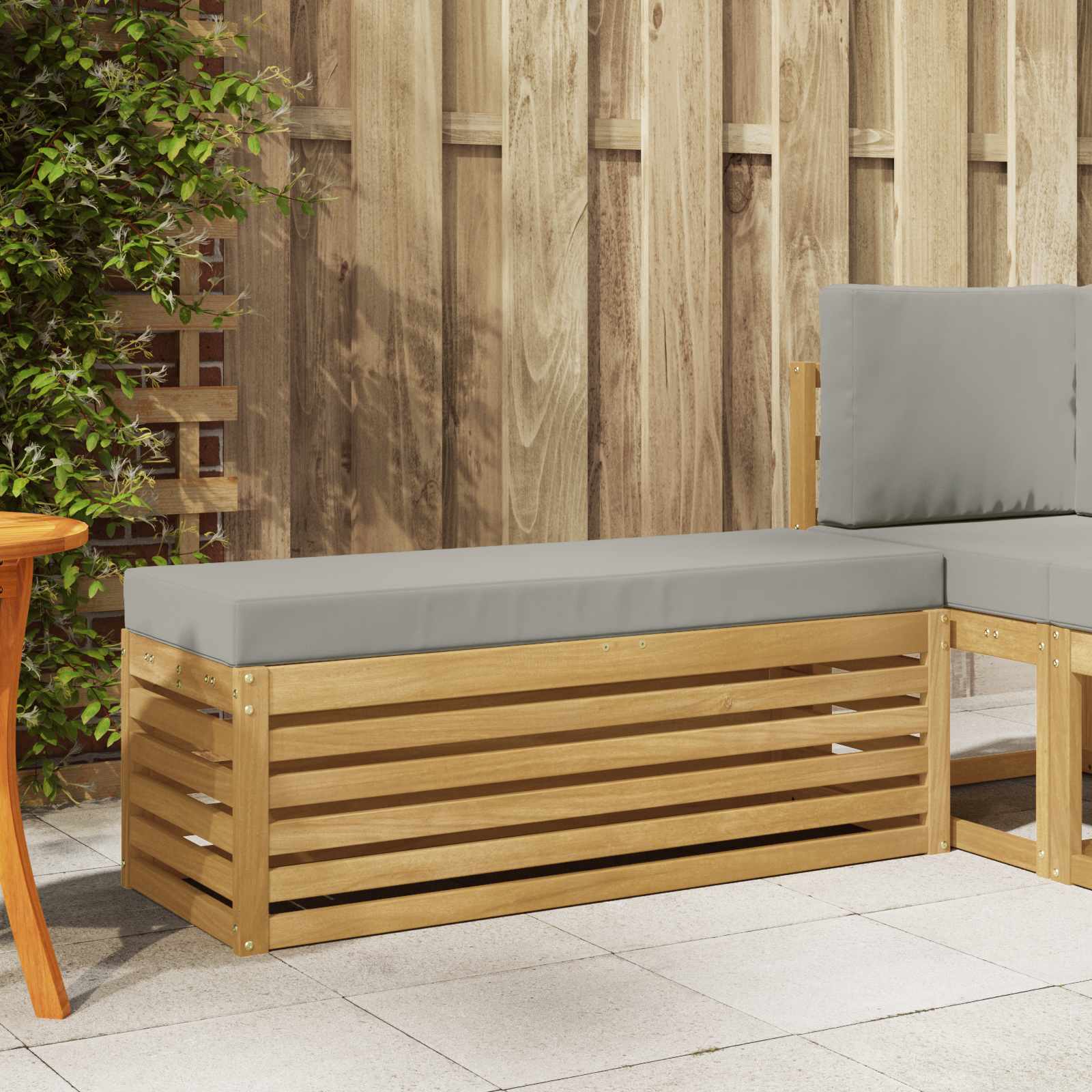 vidaXL Stoelbank Naturel 43 x 43 x 37 cm Massief Acaciahout