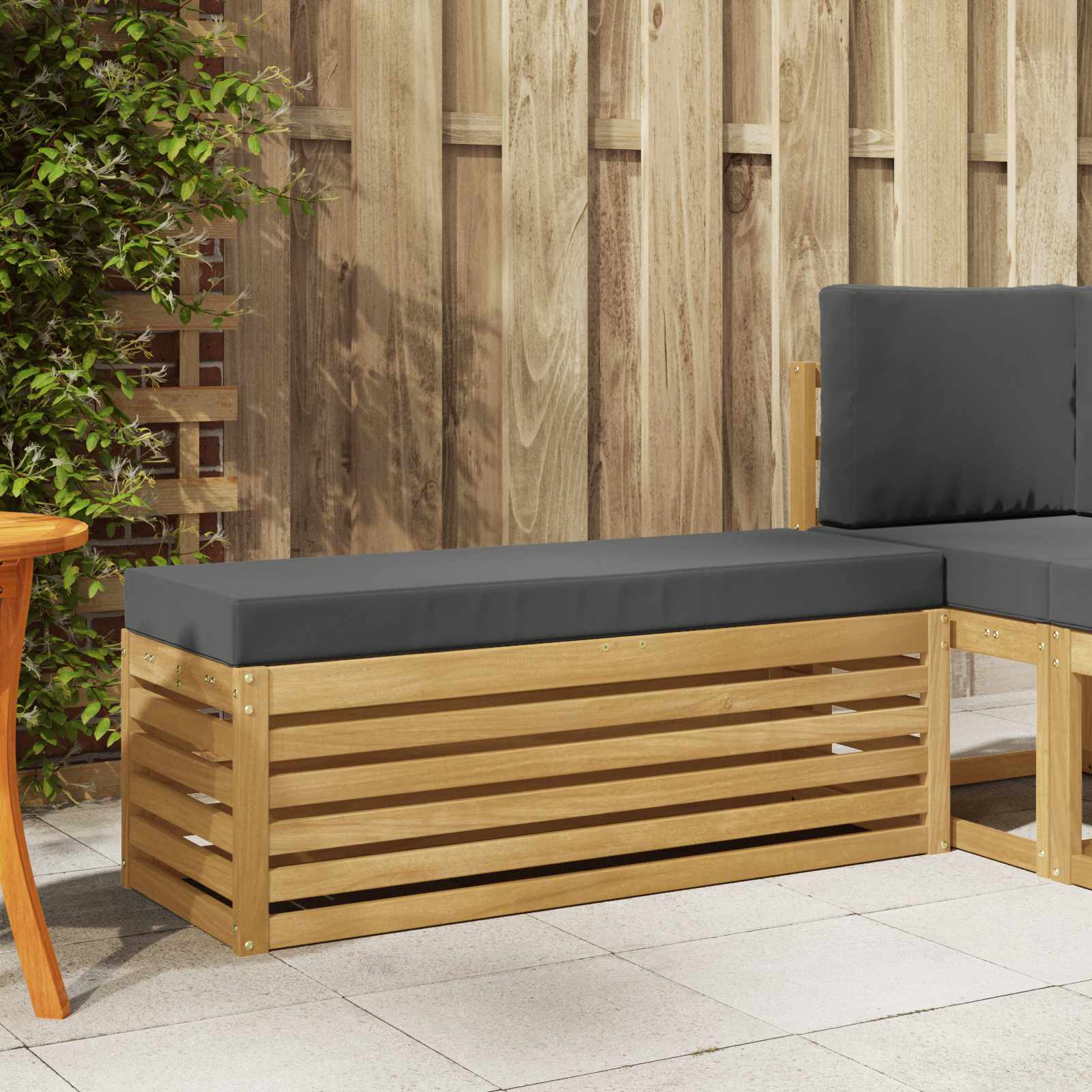 vidaXL Stoelbank Naturel 43 x 43 x 37 cm Massief Acaciahout