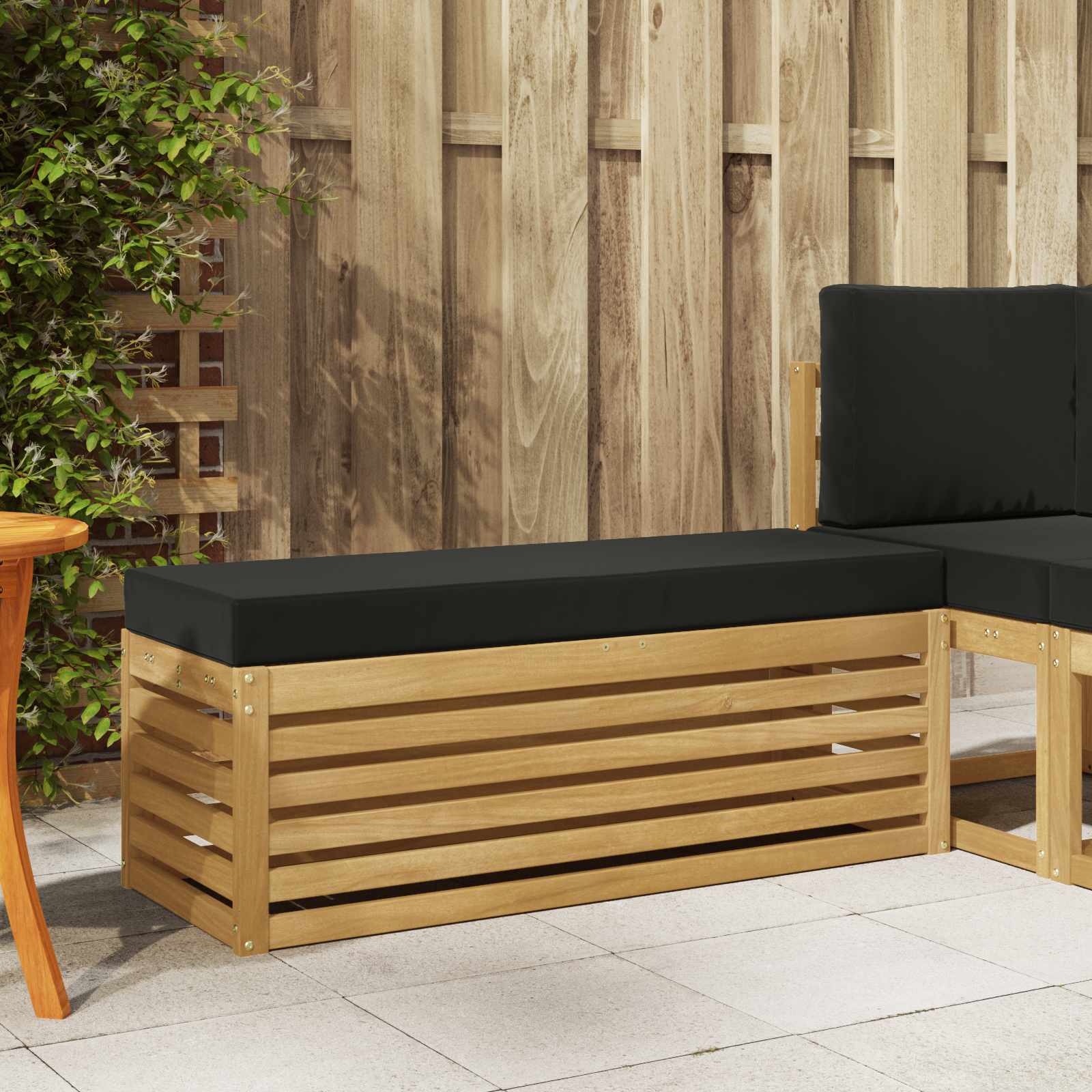 vidaXL Stoelbank Naturel 43 x 43 x 37 cm Massief Acaciahout