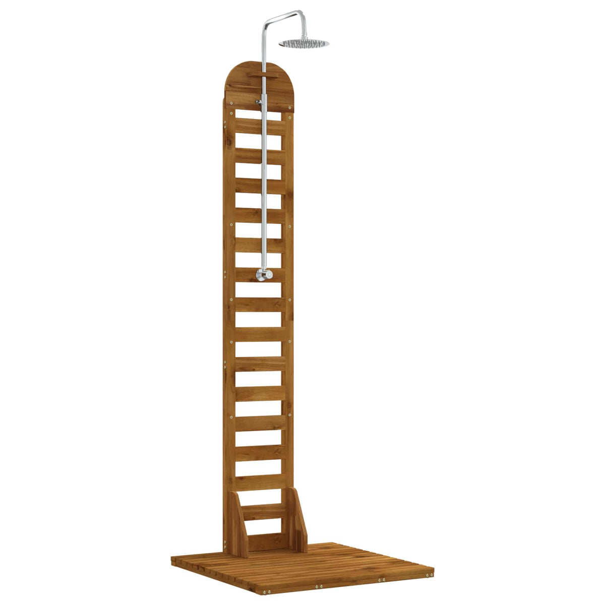 vidaXL Buitendouche 225 cm Massief acaciahout en roestvrij staal Wit