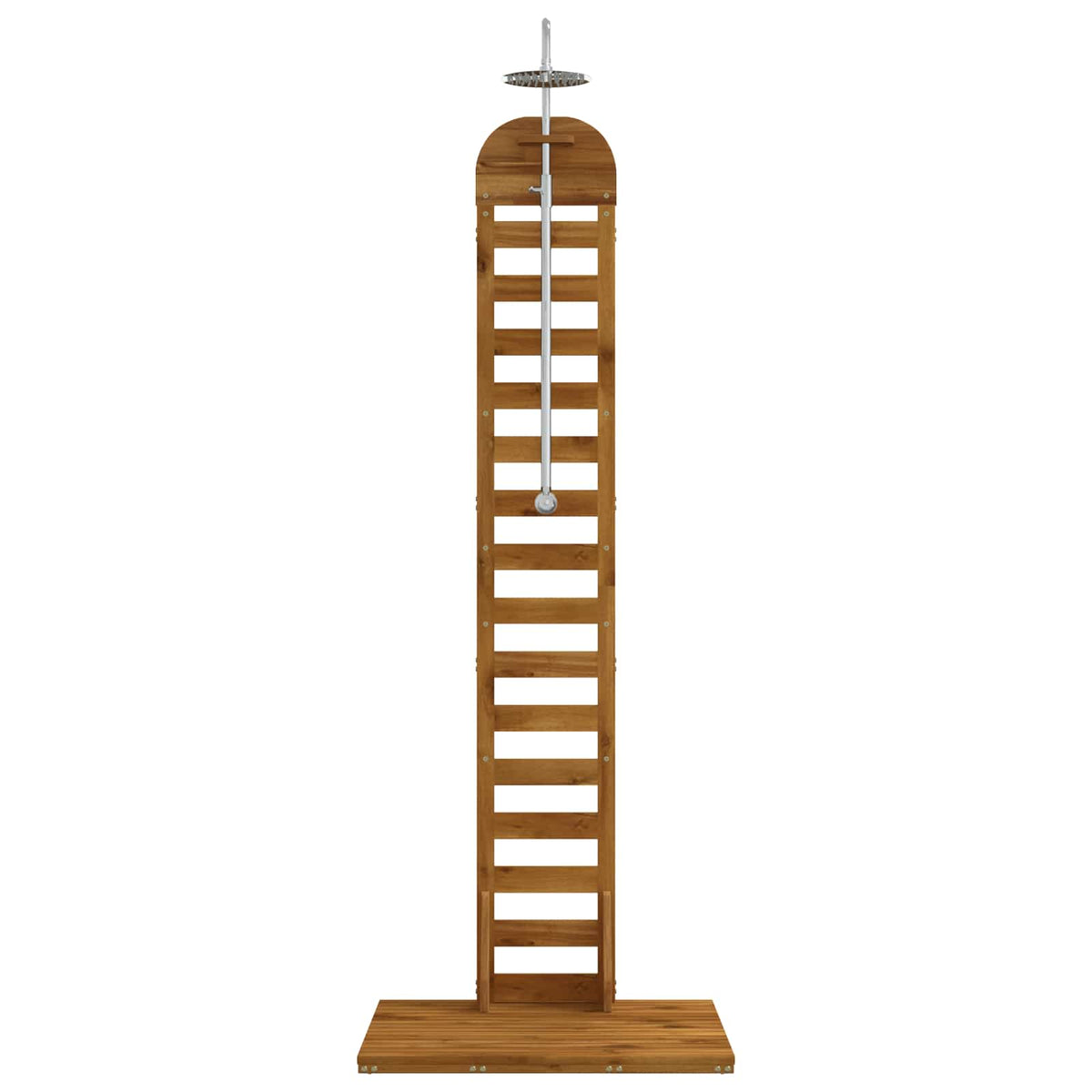 vidaXL Buitendouche 225 cm Massief acaciahout en roestvrij staal Wit