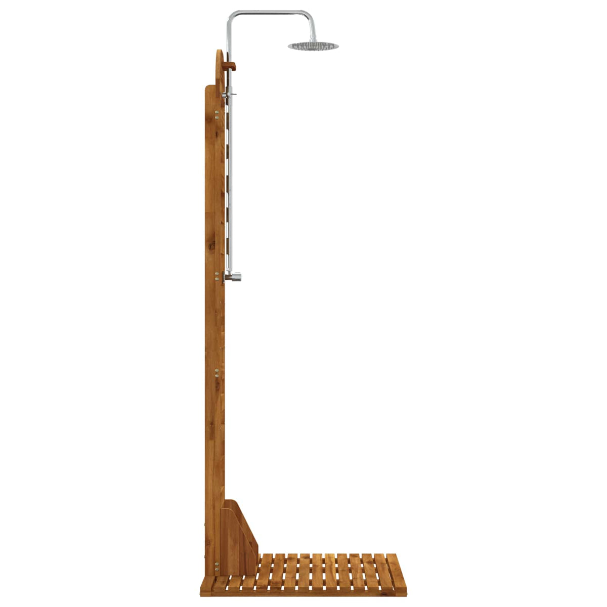 vidaXL Buitendouche 225 cm Massief acaciahout en roestvrij staal Wit