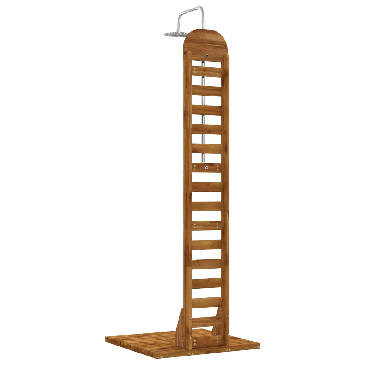 vidaXL Buitendouche 225 cm Massief acaciahout en roestvrij staal Wit