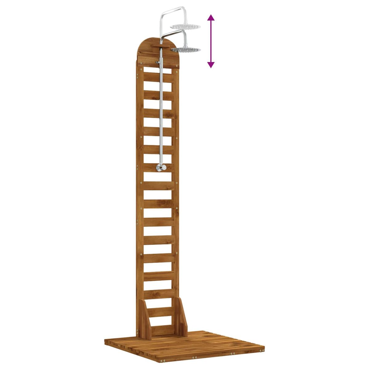 vidaXL Buitendouche 225 cm Massief acaciahout en roestvrij staal Wit