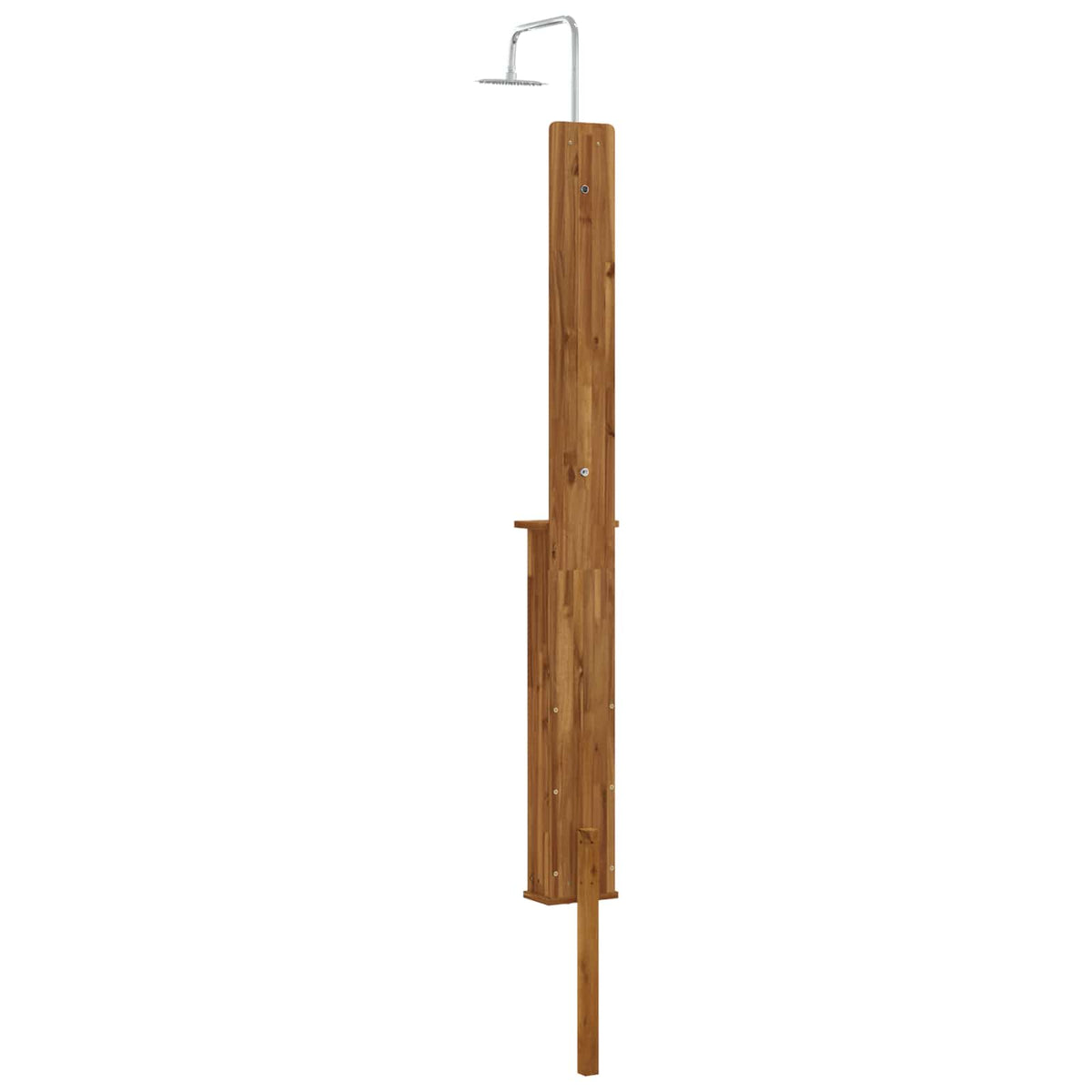 vidaXL Buitendouche 217 cm Massief Acacia Hout en Roestvrijstaal Wit