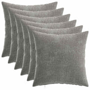 vidaXL Kussensloop 6 st HEERLEN Donkergrijs 30 x 30 cm Chenille Stof