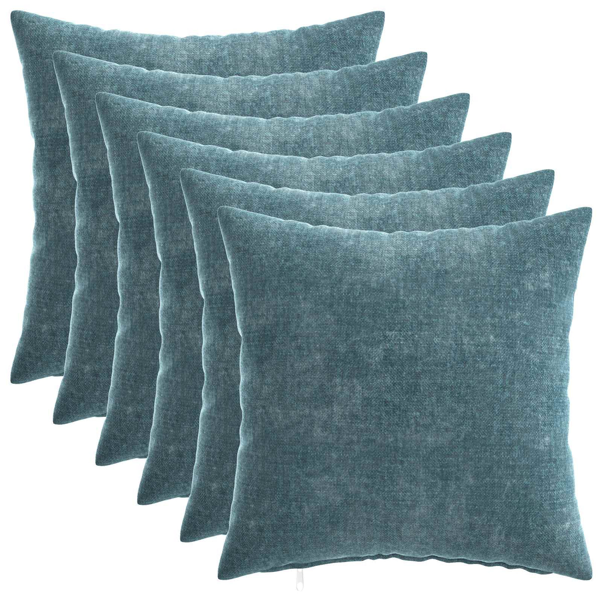 vidaXL Kussensloop 6 st HEERLEN Donkergrijs 30 x 30 cm Chenille Stof