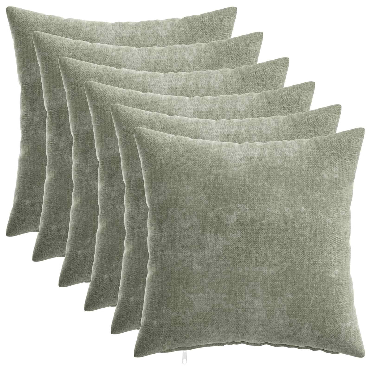 vidaXL Kussensloop 6 st HEERLEN Donkergrijs 30 x 30 cm Chenille Stof