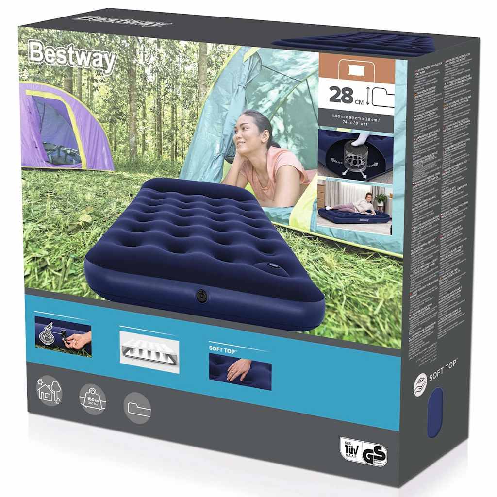 Bestway Luchtbed met ingebouwde voetpomp 185x76x28 cm