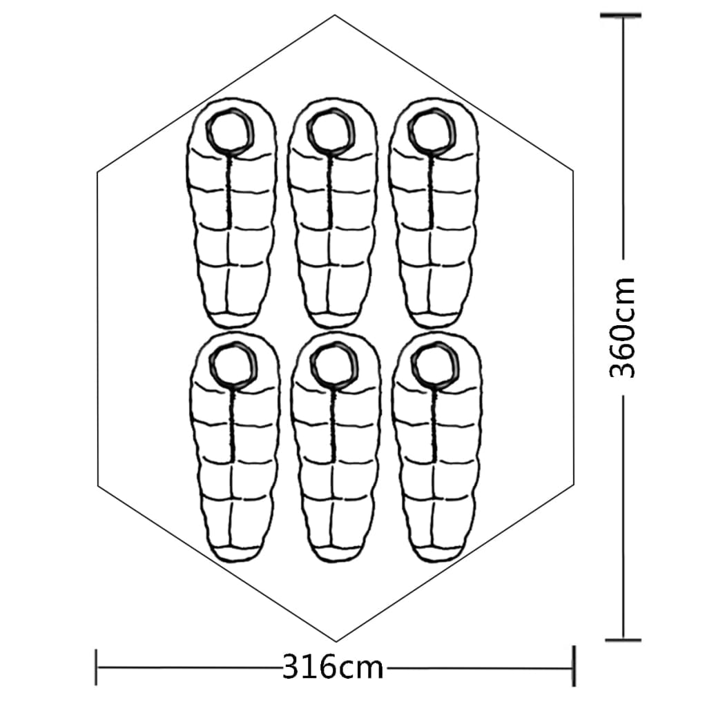 vidaXL Tent 6-persoons blauw
