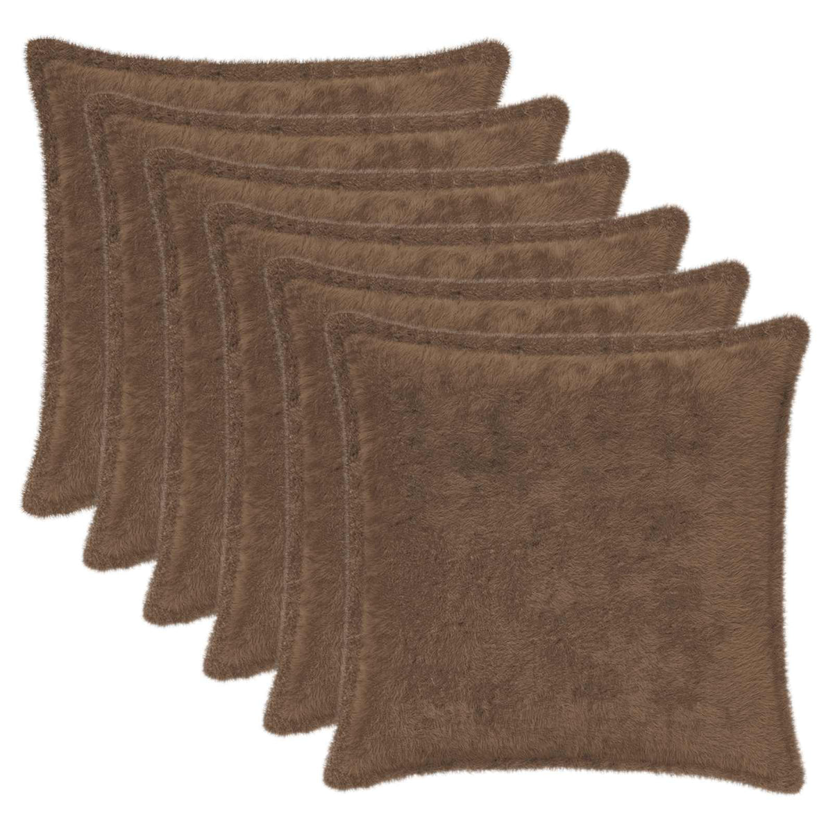 vidaXL Kussensloop 6 st HOUTEN Wit 30 x 30 cm Nep Konijnenbont