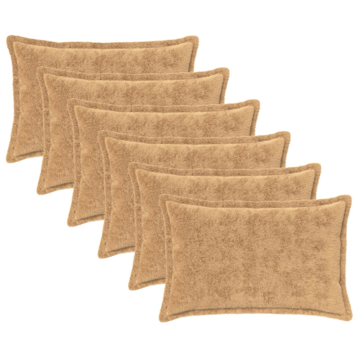 vidaXL Kussensloop 6 st HOUTEN Wit 30 x 30 cm Nep Konijnenbont