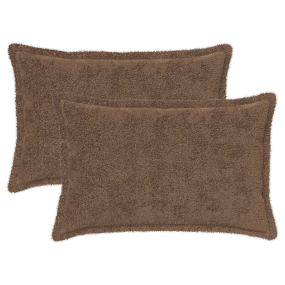 vidaXL Kussensloop 6 st HOUTEN Wit 30 x 30 cm Nep Konijnenbont
