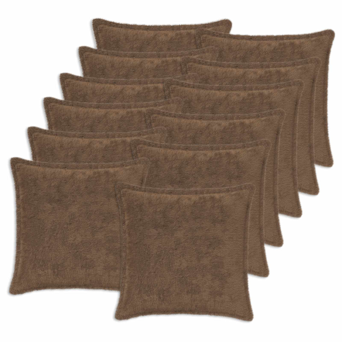 vidaXL Kussensloop 6 st HOUTEN Wit 30 x 30 cm Nep Konijnenbont