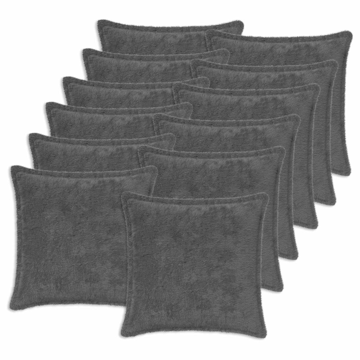 vidaXL Kussensloop 6 st HOUTEN Wit 30 x 30 cm Nep Konijnenbont