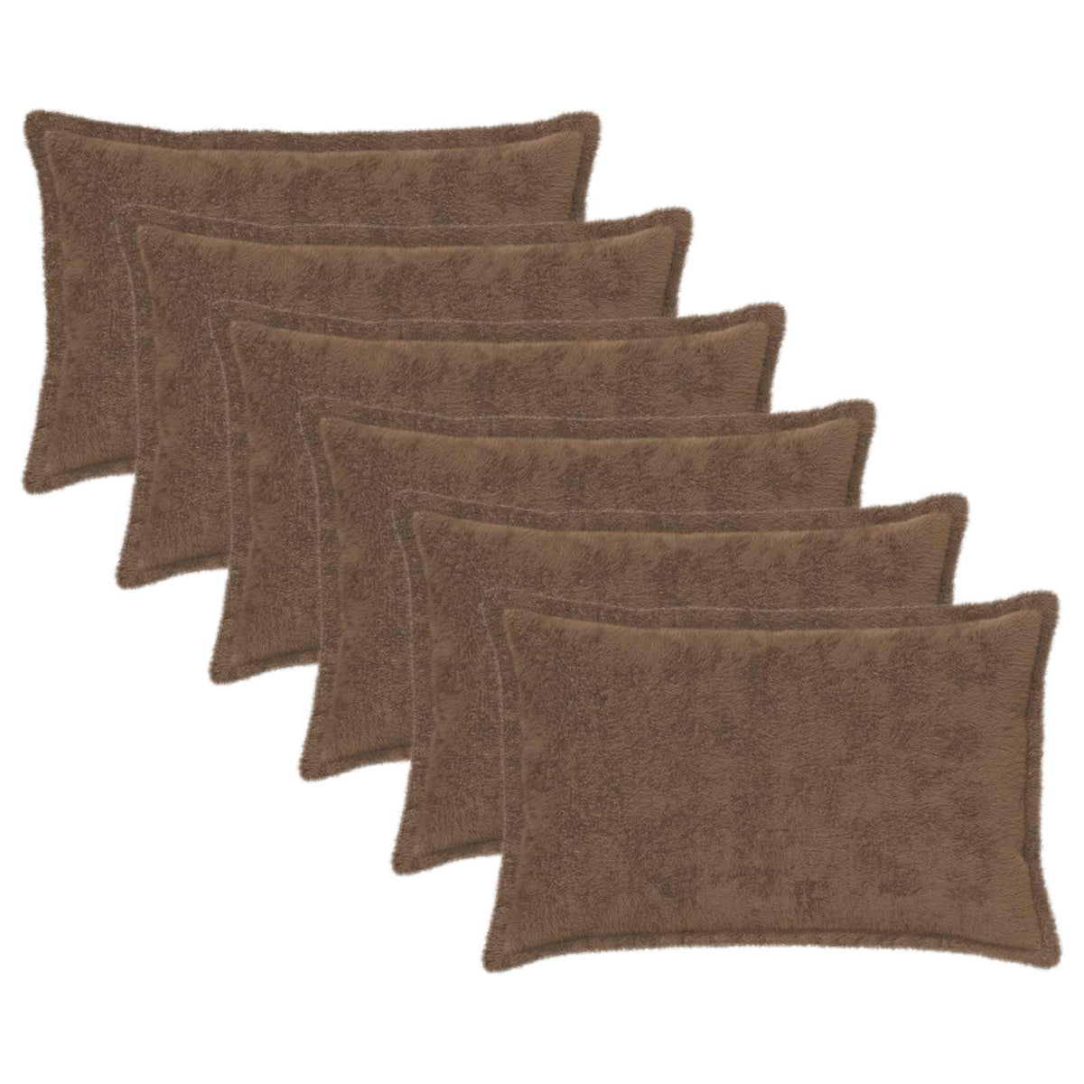 vidaXL Kussensloop 6 st HOUTEN Wit 30 x 30 cm Nep Konijnenbont