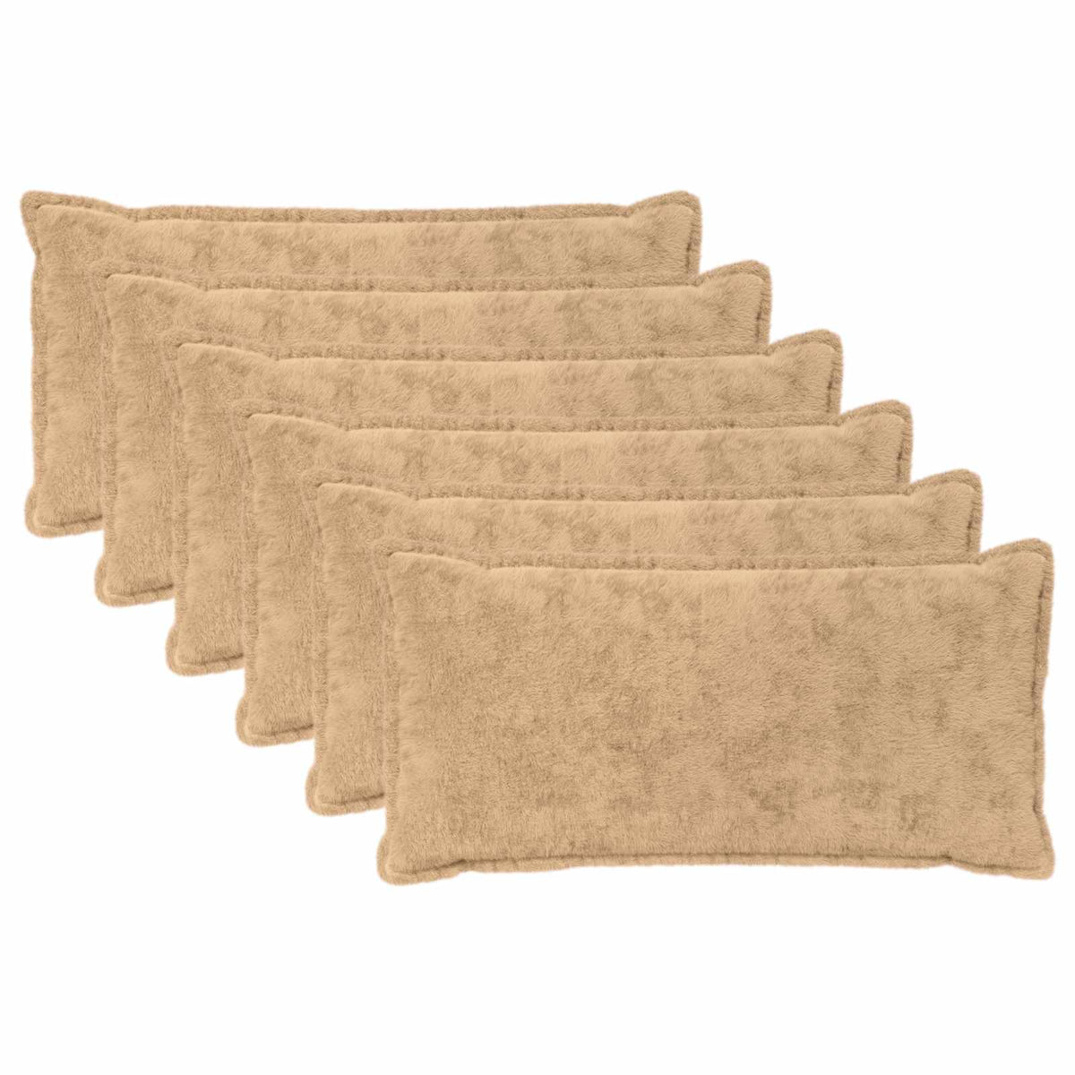 vidaXL Kussensloop 6 st HOUTEN Wit 30 x 30 cm Nep Konijnenbont