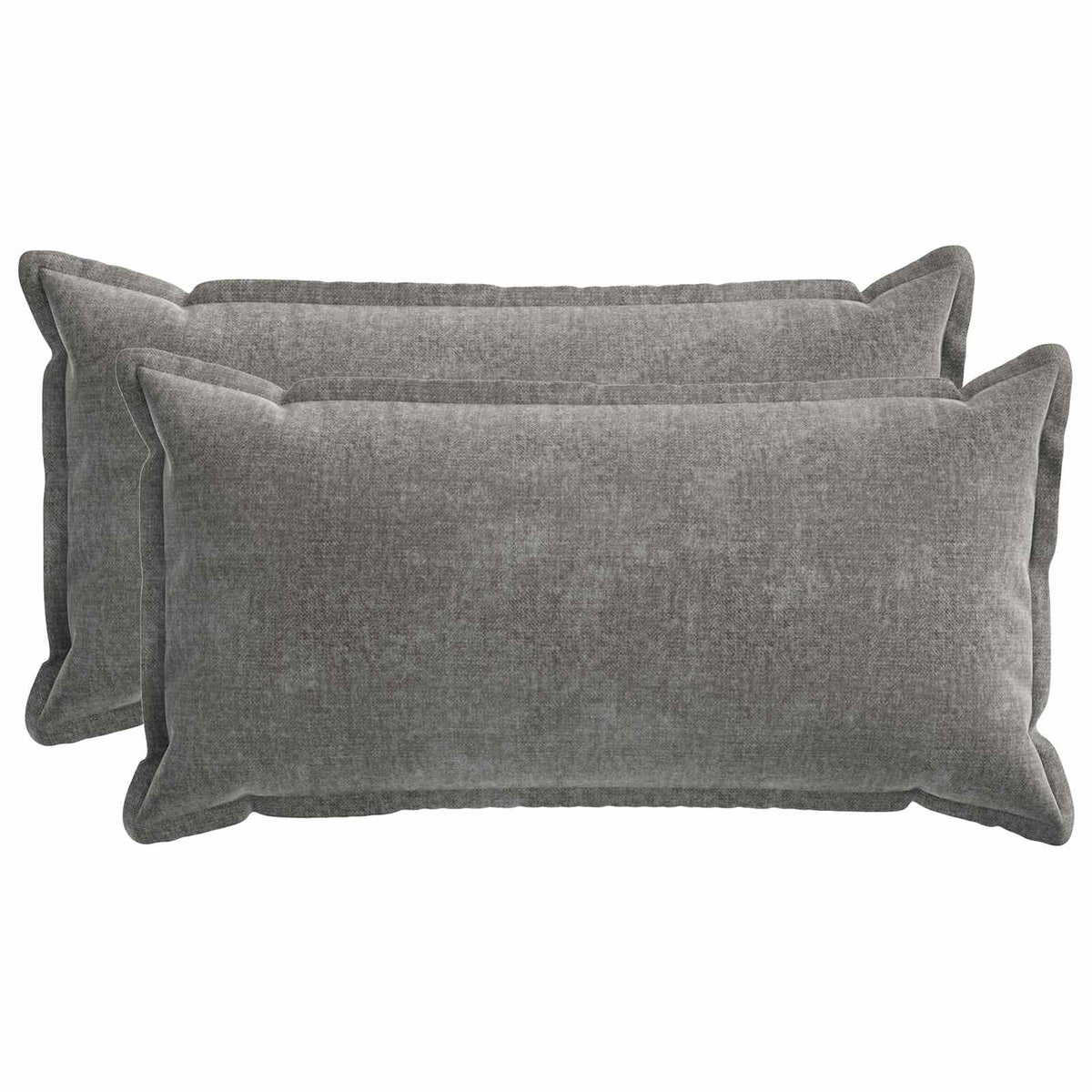 vidaXL Kussensloop 2 st HOUTEN Donkergrijs 30 x 30 cm Chenille Stof