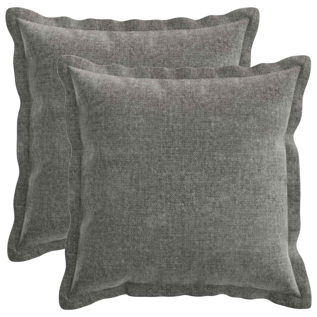 vidaXL Kussensloop 2 st HOUTEN Donkergrijs 30 x 30 cm Chenille Stof