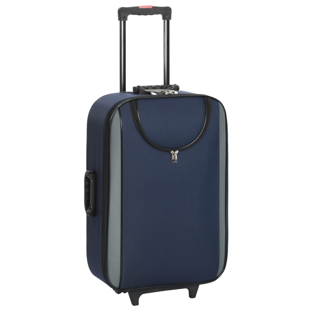 vidaXL Zachte trolleys 3 st oxford stof marineblauw