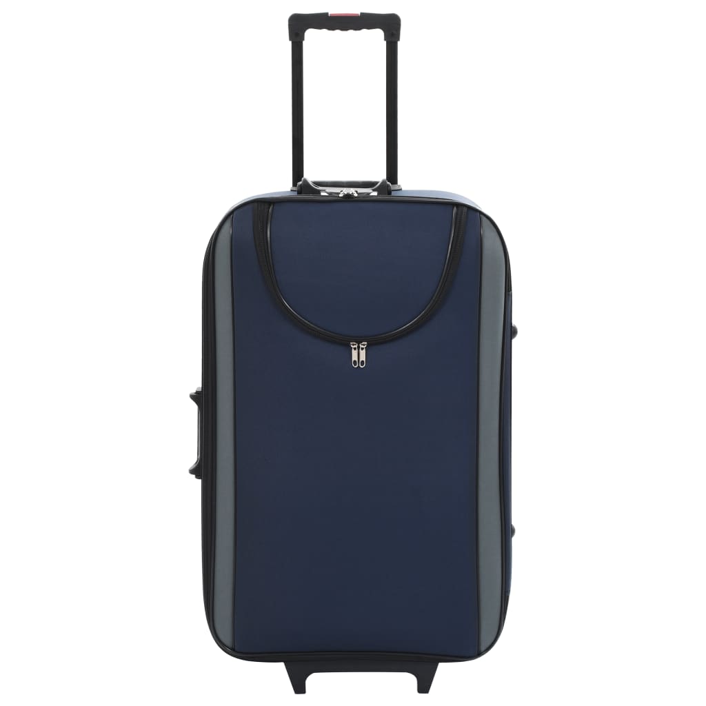 vidaXL Zachte trolleys 3 st oxford stof marineblauw