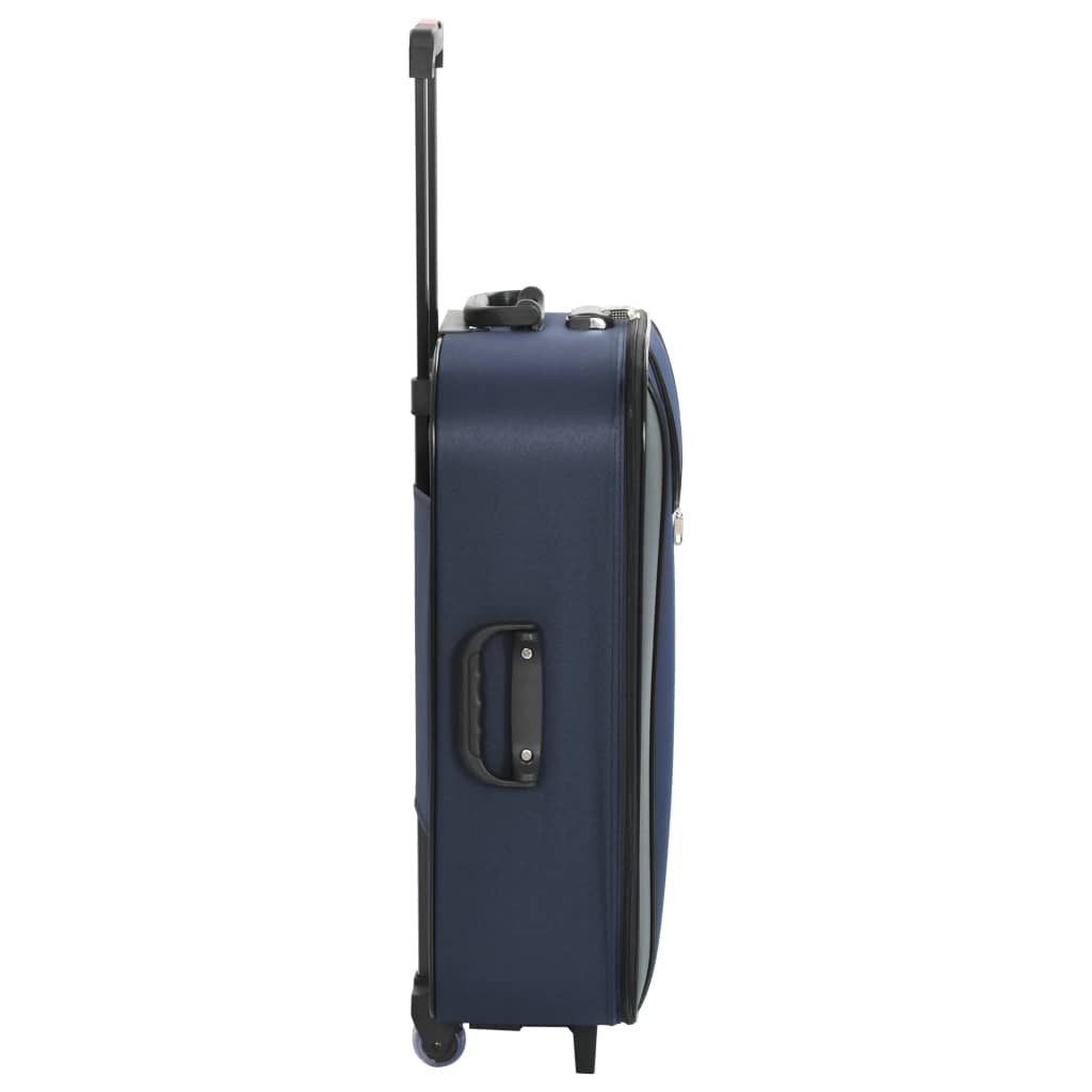 vidaXL Zachte trolleys 3 st oxford stof marineblauw
