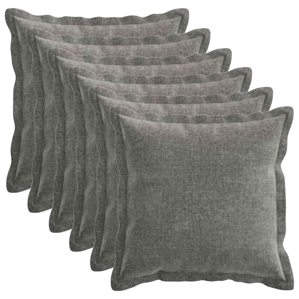 vidaXL Kussensloop 2 st HOUTEN Donkergrijs 30 x 30 cm Chenille Stof