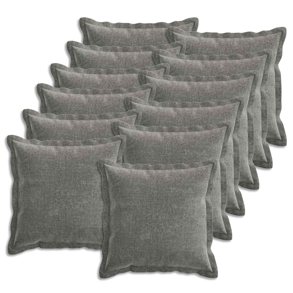 vidaXL Kussensloop 2 st HOUTEN Donkergrijs 30 x 30 cm Chenille Stof