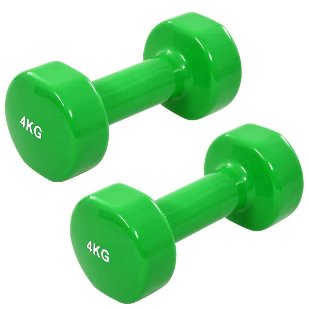 vidaXL Halters 2 st 2x4 kg gietijzer groen