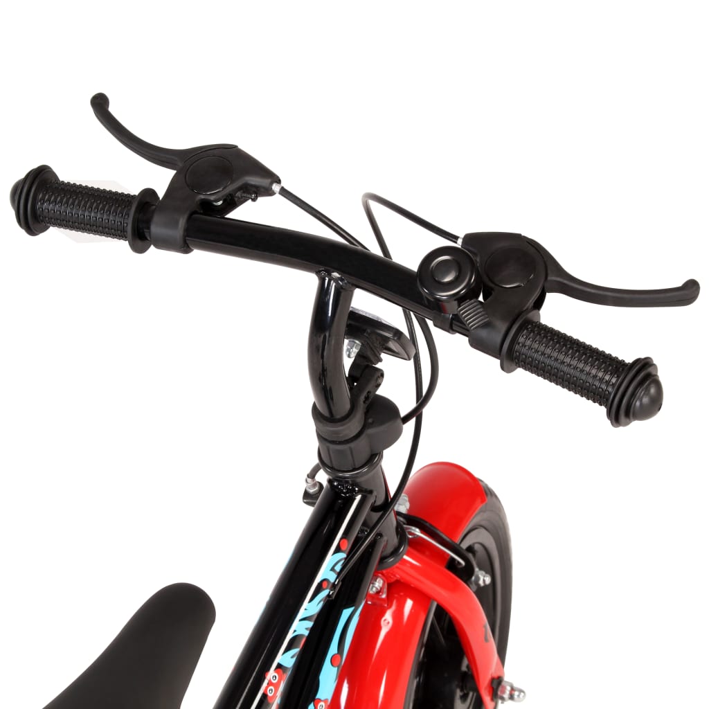 vidaXL Kinderfiets 12 inch zwart en rood
