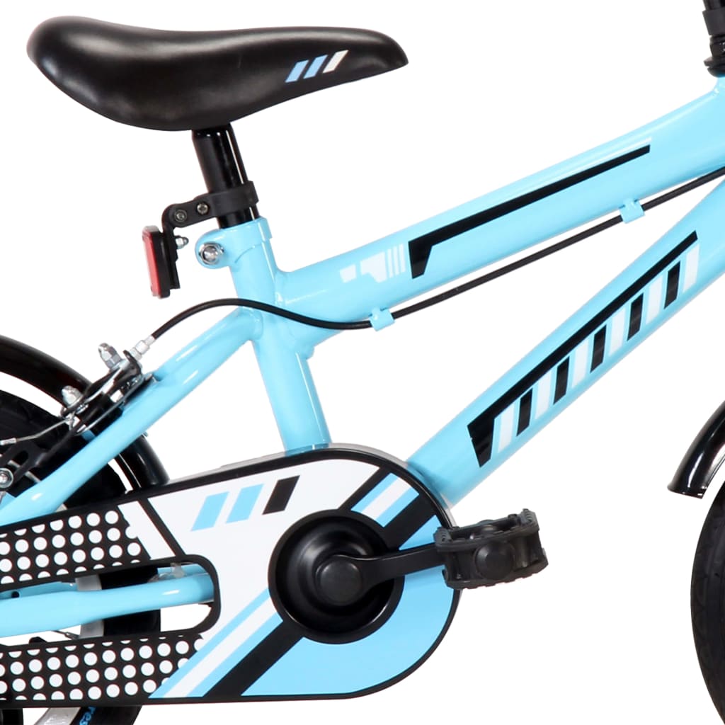 vidaXL Kinderfiets 12 inch zwart en blauw