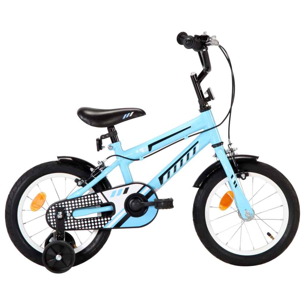 vidaXL Kinderfiets 12 inch zwart en blauw