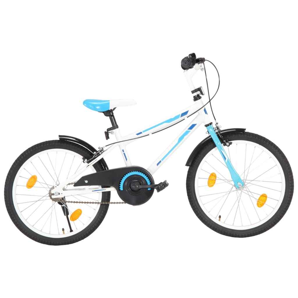 vidaXL Kinderfiets 18 inch blauw en wit