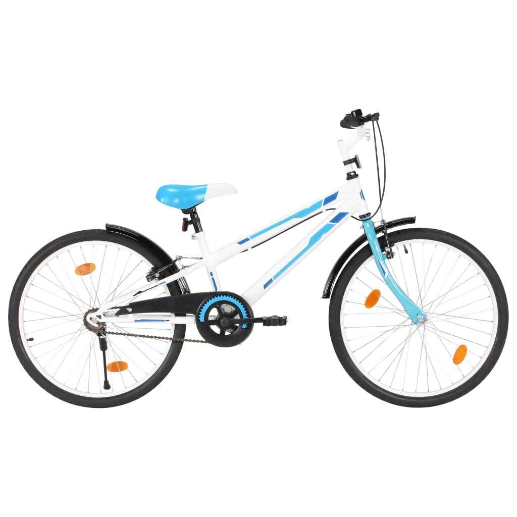 vidaXL Kinderfiets 18 inch blauw en wit