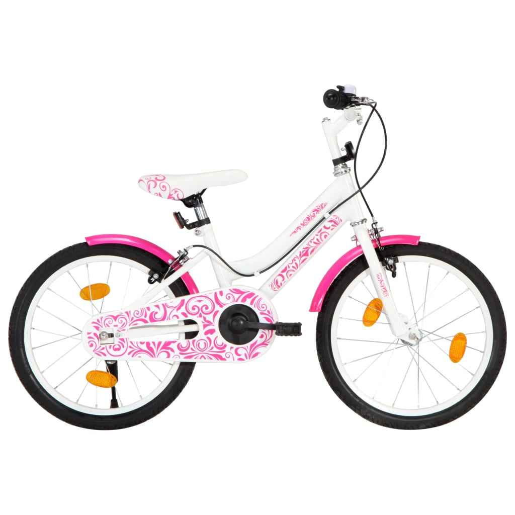 vidaXL Kinderfiets 18 inch blauw en wit