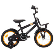 vidaXL Kinderfiets met voordrager 14 inch zwart en oranje