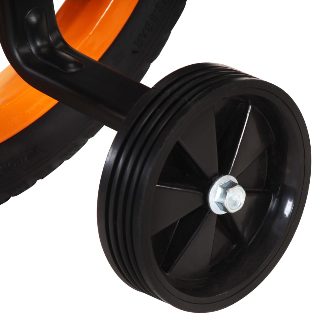 vidaXL Kinderfiets met voordrager 14 inch zwart en oranje