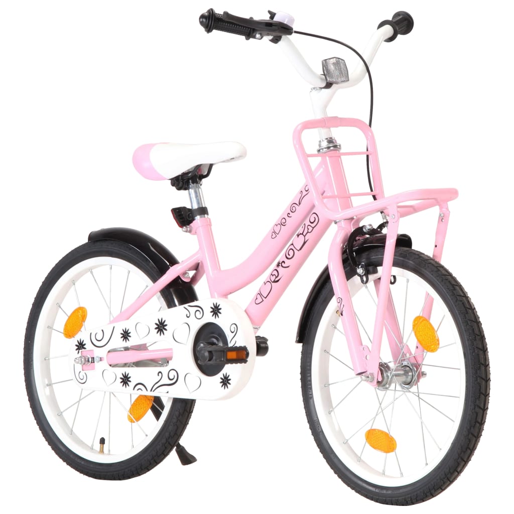 vidaXL Kinderfiets met voordrager 14 inch zwart en oranje